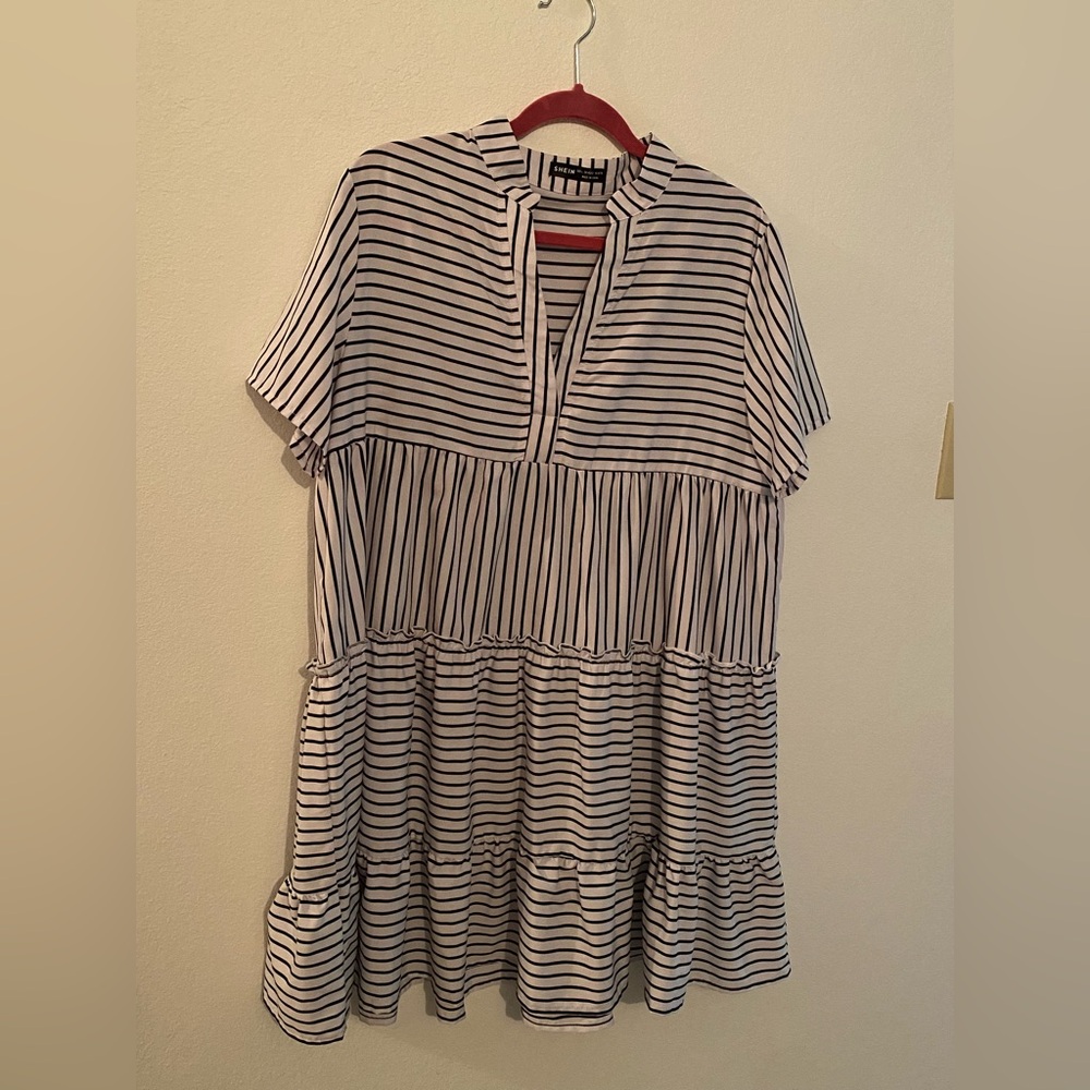 SHEIN Black and White Striped Dress